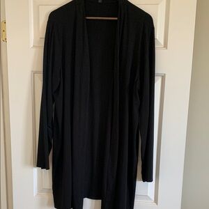 J. Jill Black Long Open Front Cardigan Sweater